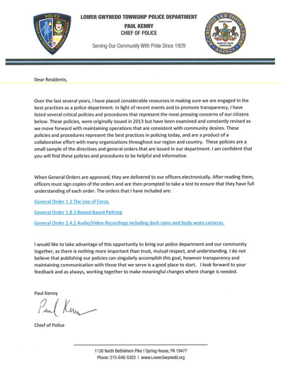 LG Police Letter