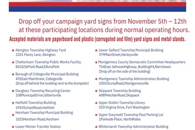Montgomery County Campaign Sign Recycling Drop-off - 2025